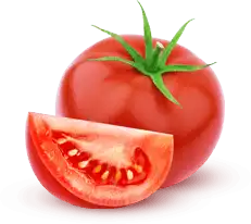 A Tomato and a slices tomato
