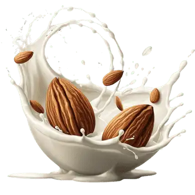 Milk splashing with Almonds - Badam