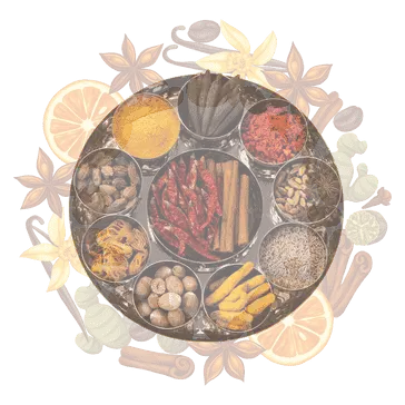Authentic Indian Spices in a spice box
