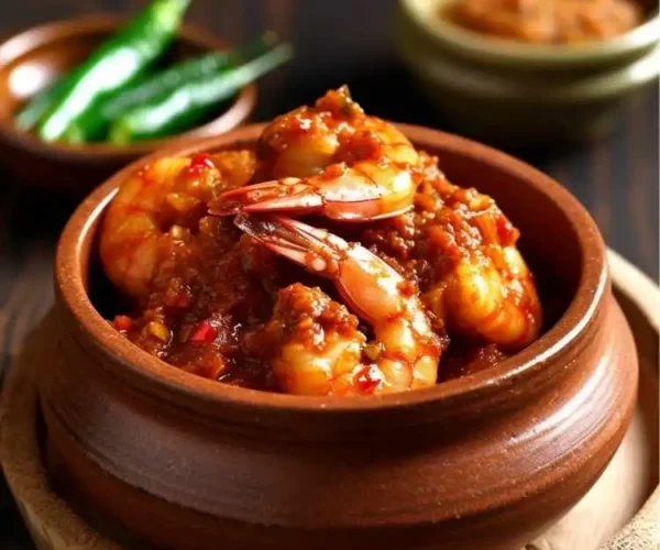 A pot full of DNachiys Prawn Pickle A pot full of DNachiys Prawn Pickle