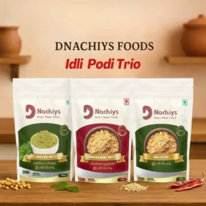 Idli Podi Trio Combo containing DNachiys Veg Idli Podi, Curryleaves Idli Podi & Chennakunni Idli Podi