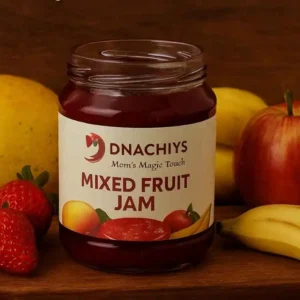 A jar of DNachiys Mixed Fruit Jam