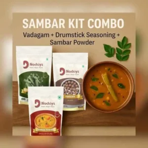 Sambar Kit Combo containing DNachiys Drumstick Sambar Seasoning, Vadagam & Sambar Powder