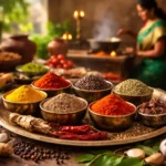 Authentic Indian Spices in bowls